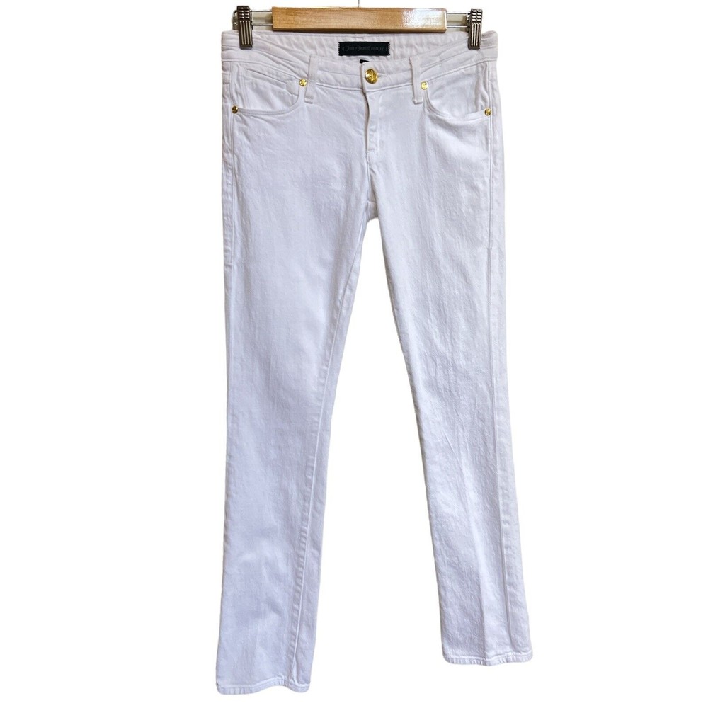 Juicy Jean Couture Women’s White Mid Rise Straight Leg Denim Jeans Size 25